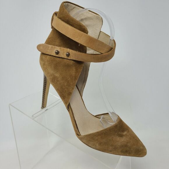 Joe's Jeans Womens Laney Suede Pointed Toe Ankle Wrap Brown Suede Size 8.5 Sexy - Picture 4 of 12